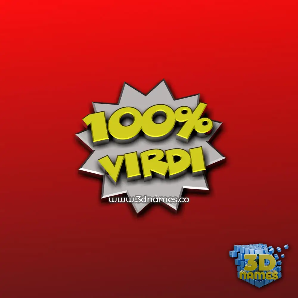 virdi in 100 Percent style - 3D name wallpaper