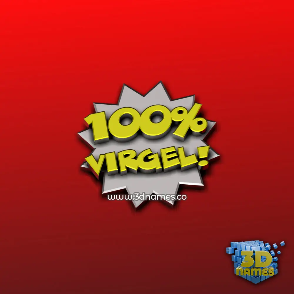 virgel in 100 Percent style - 3D name wallpaper