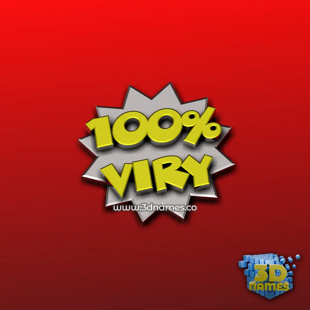 viry in 100 Percent style - 3D name wallpaper