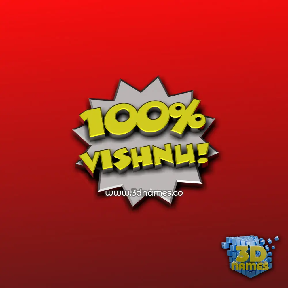 vishnu in 100 Percent style - 3D name wallpaper