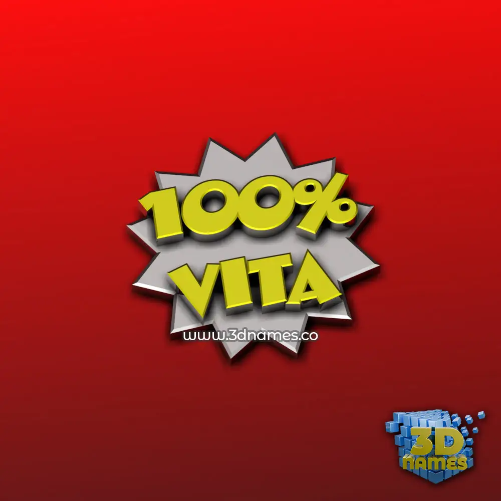vita in 100 Percent style - 3D name wallpaper