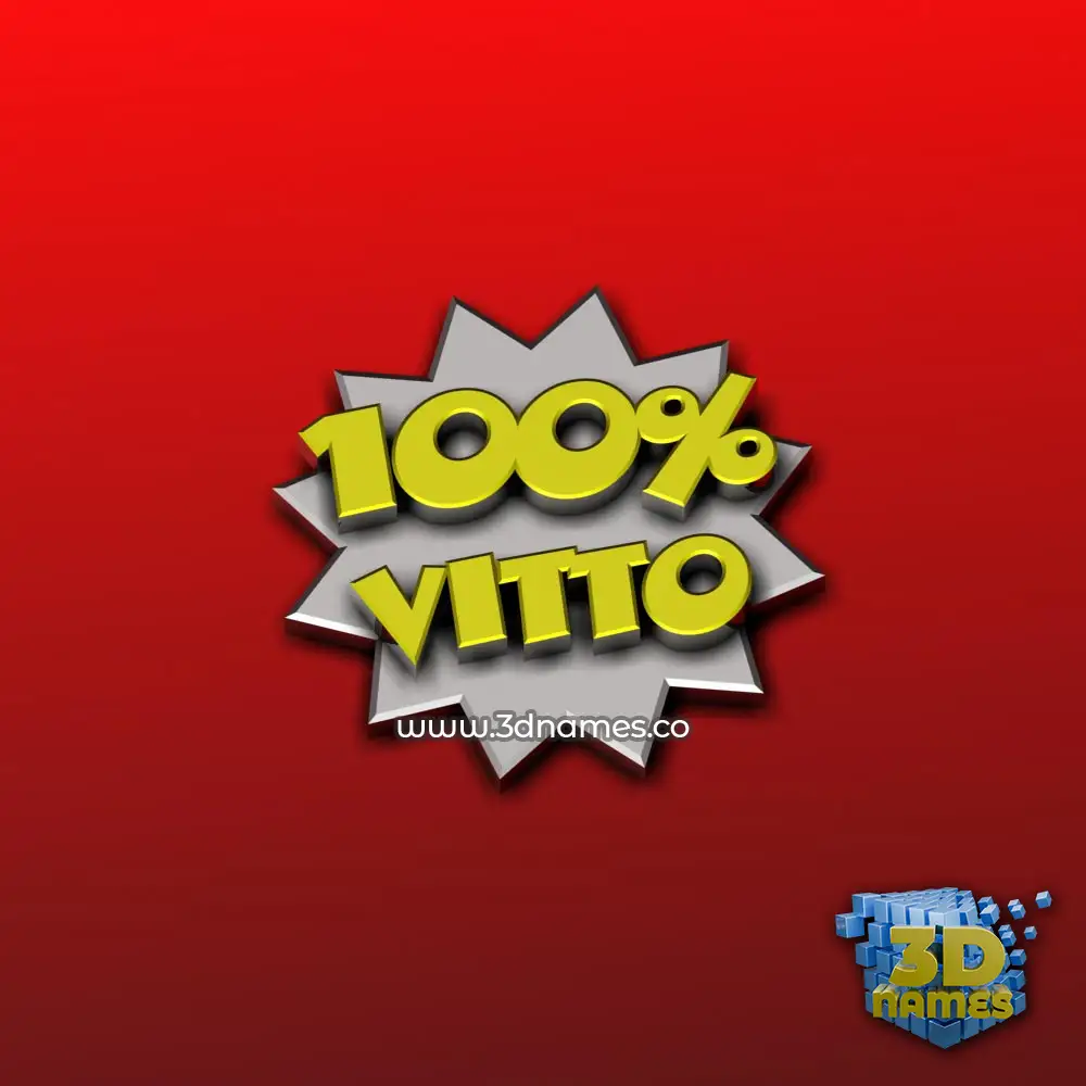 vitto in 100 Percent style - 3D name wallpaper