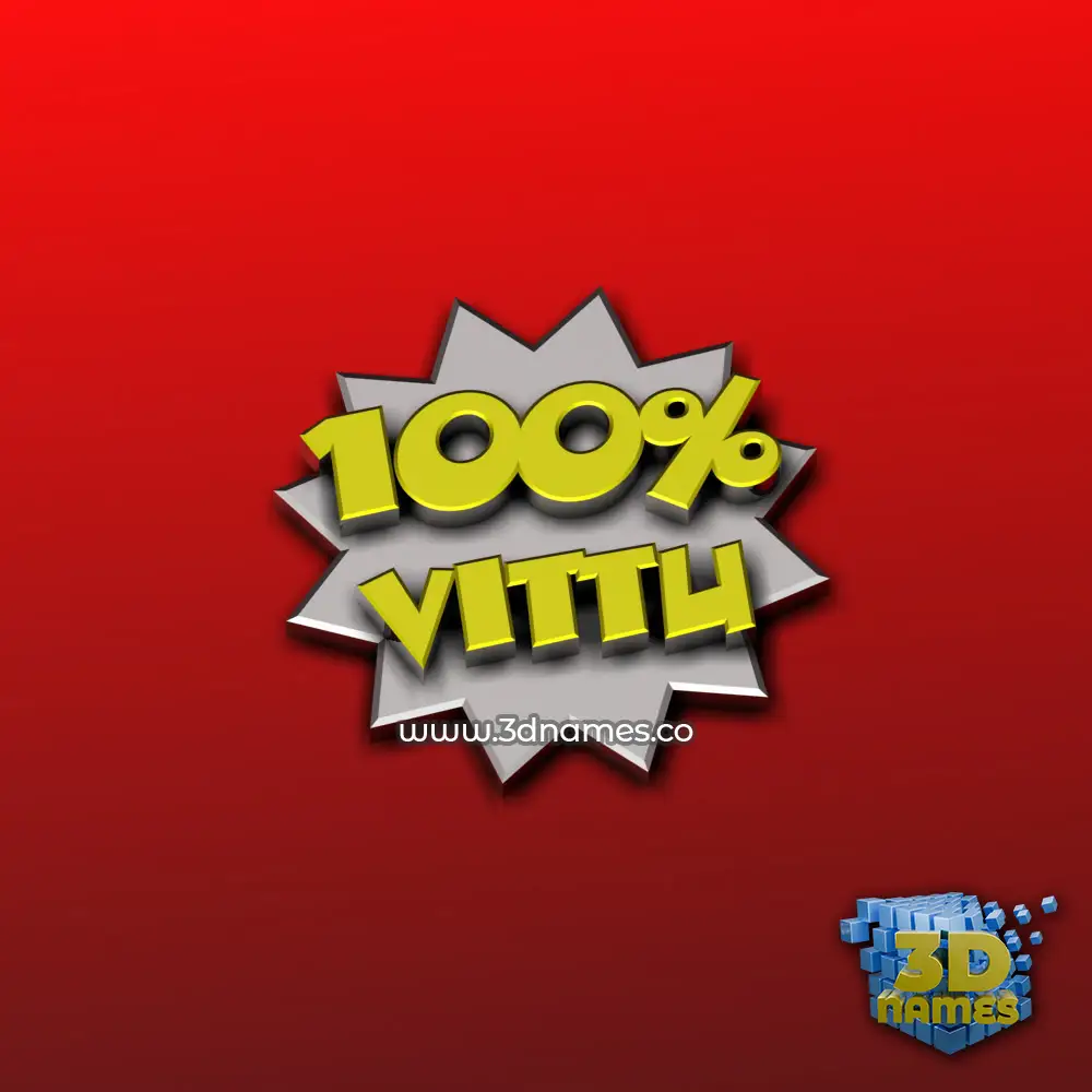 vittu in 100 Percent style - 3D name wallpaper