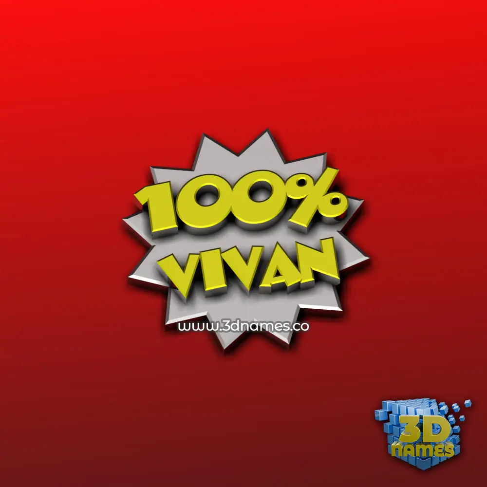 vivan in 100 Percent style - 3D name wallpaper