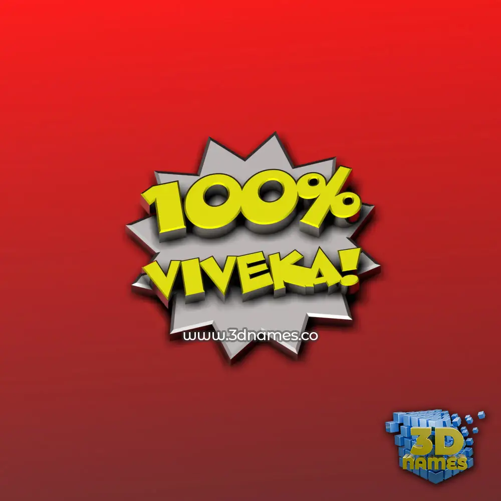 viveka in 100 Percent style - 3D name wallpaper
