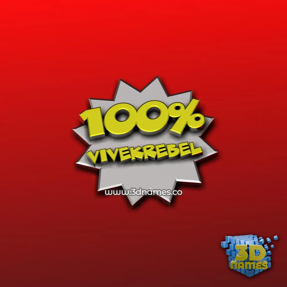 vivekrebel in 100 Percent style - 3D name wallpaper