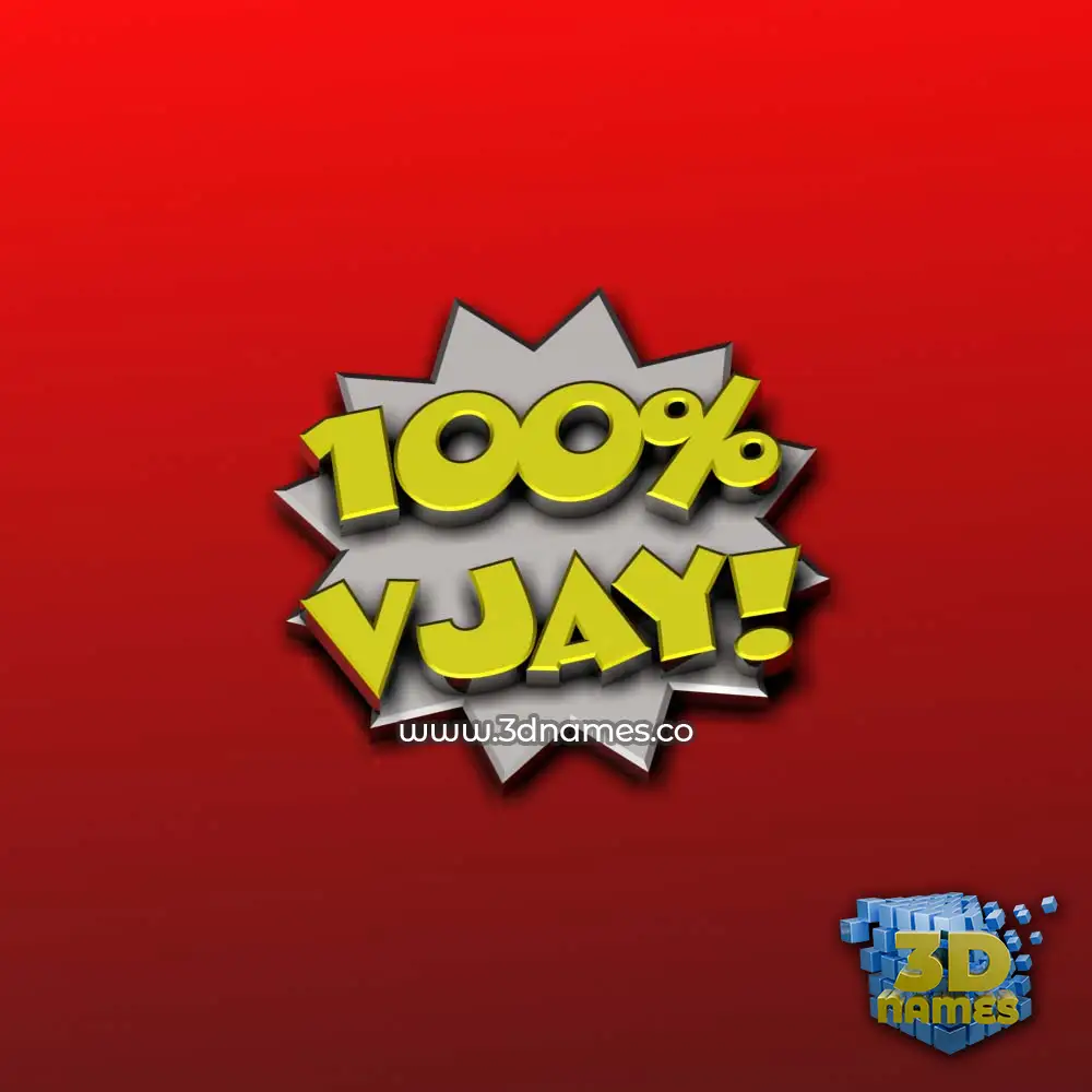 vjay in 100 Percent style - 3D name wallpaper