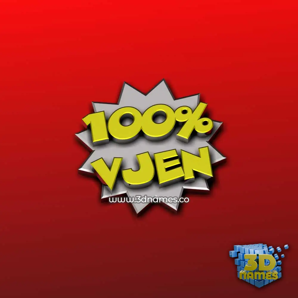 vjen in 100 Percent style - 3D name wallpaper