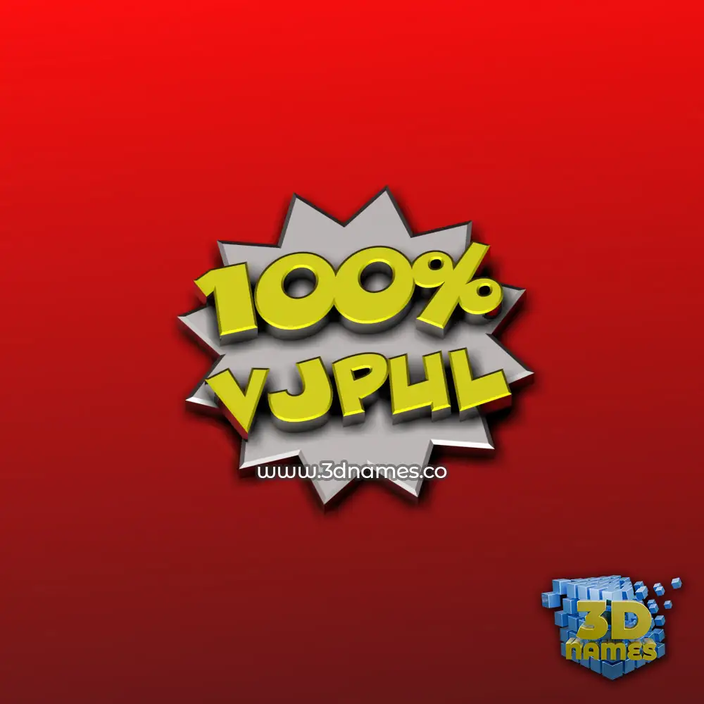 vjpul in 100 Percent style - 3D name wallpaper