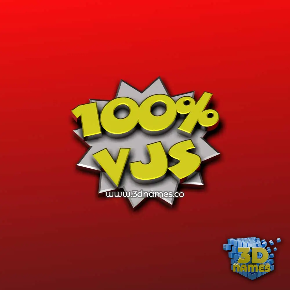 vjs in 100 Percent style - 3D name wallpaper