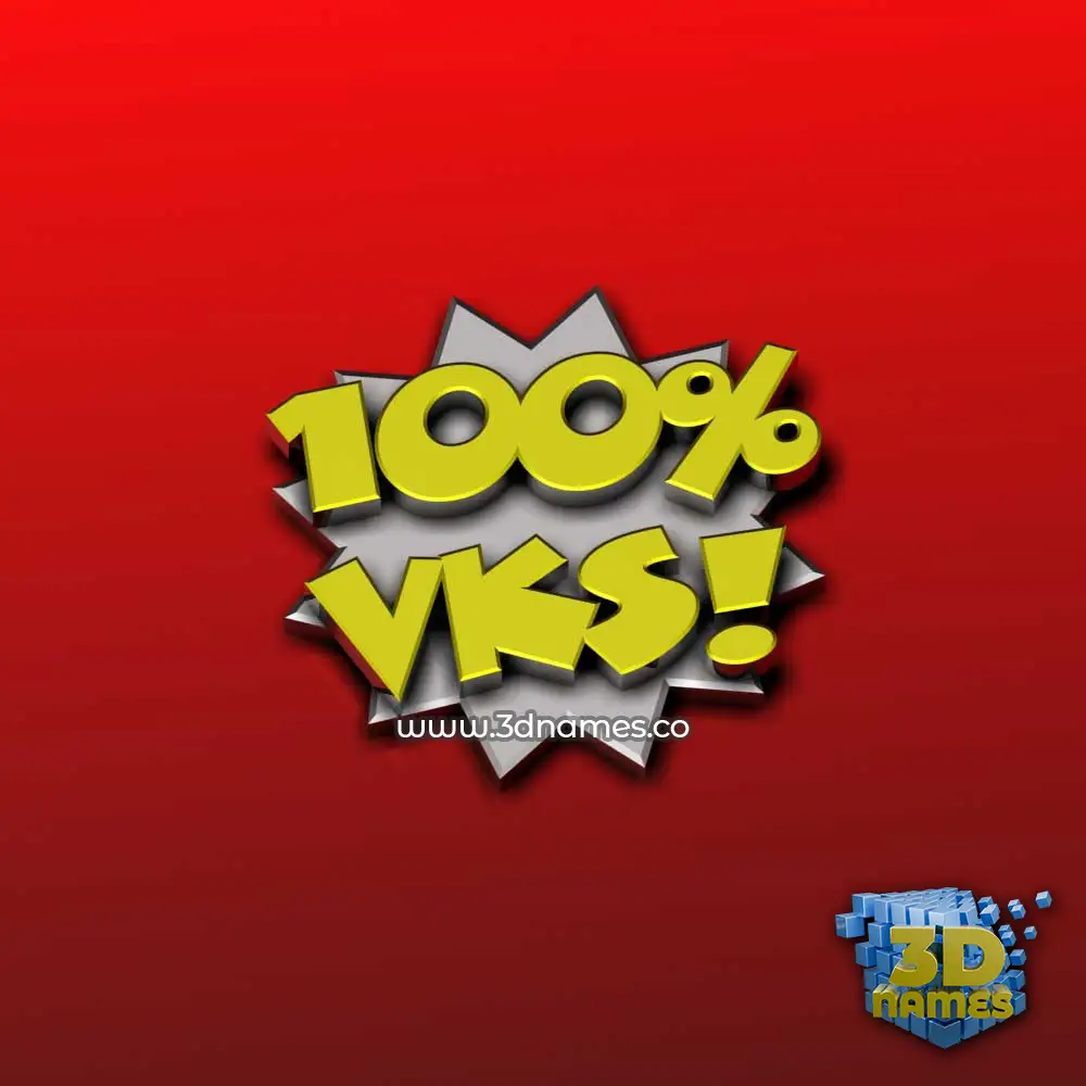 vks in 100 Percent style - 3D name wallpaper