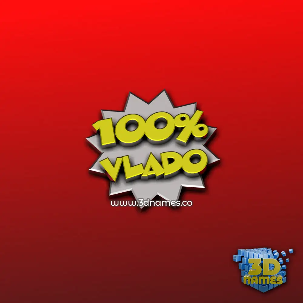 vlado in 100 Percent style - 3D name wallpaper