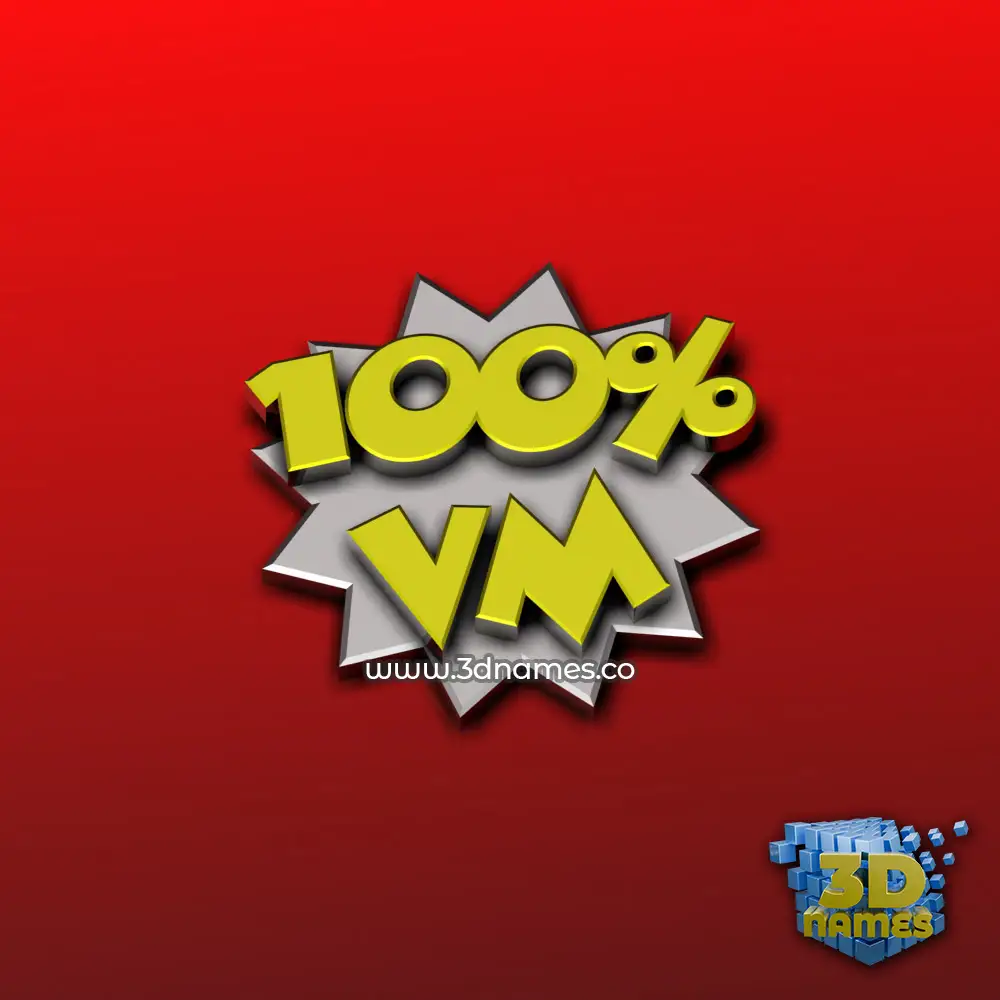vm in 100 Percent style - 3D name wallpaper