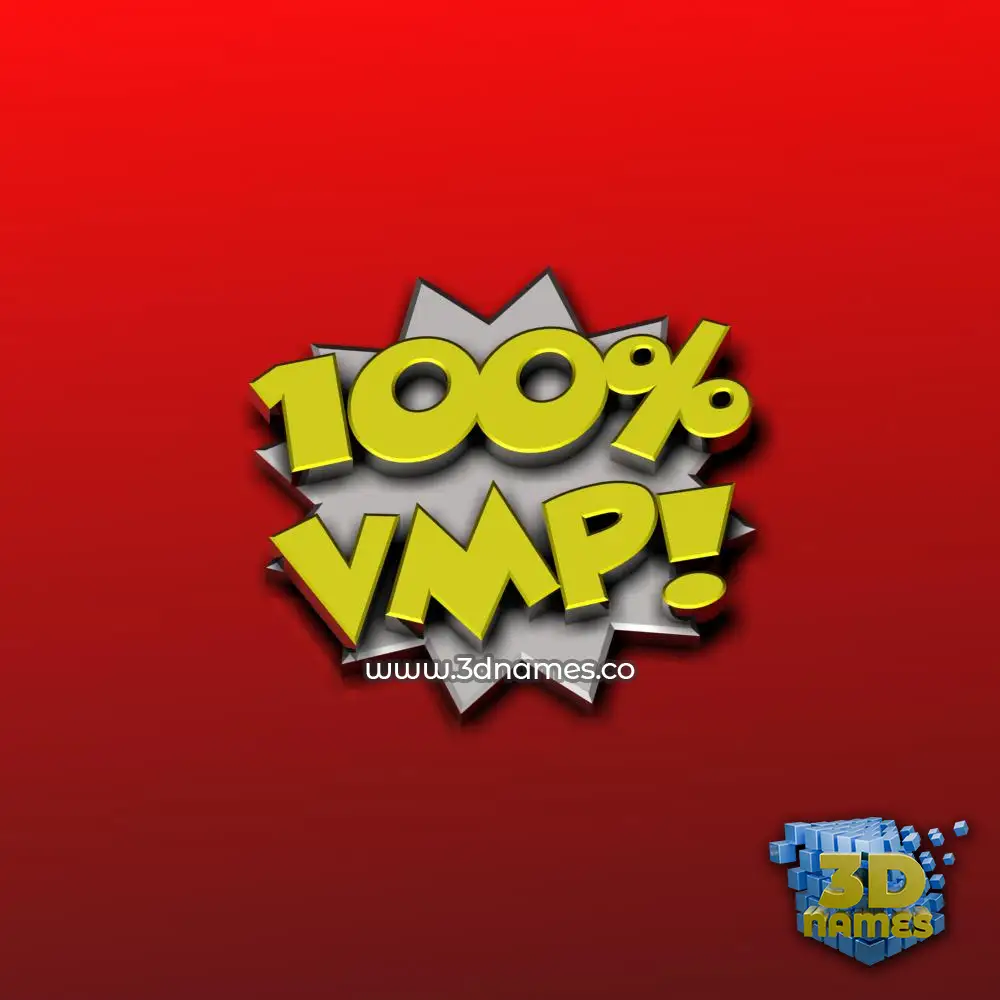 vmp in 100 Percent style - 3D name wallpaper