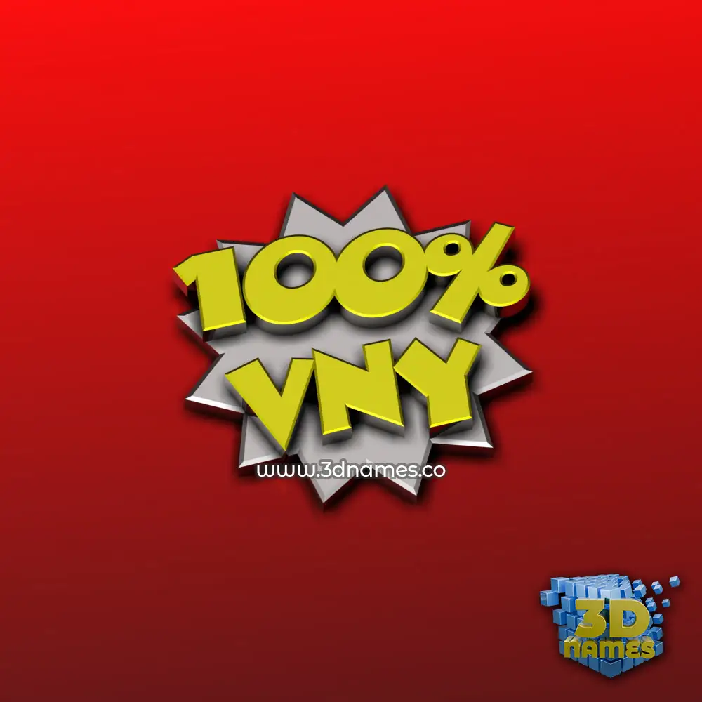 vny in 100 Percent style - 3D name wallpaper