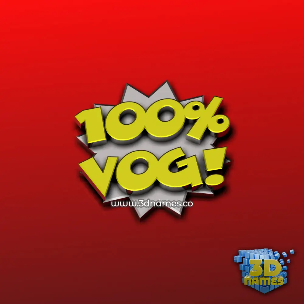 vog in 100 Percent style - 3D name wallpaper
