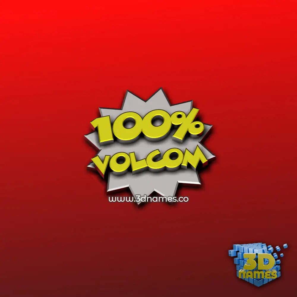 volcom in 100 Percent style - 3D name wallpaper