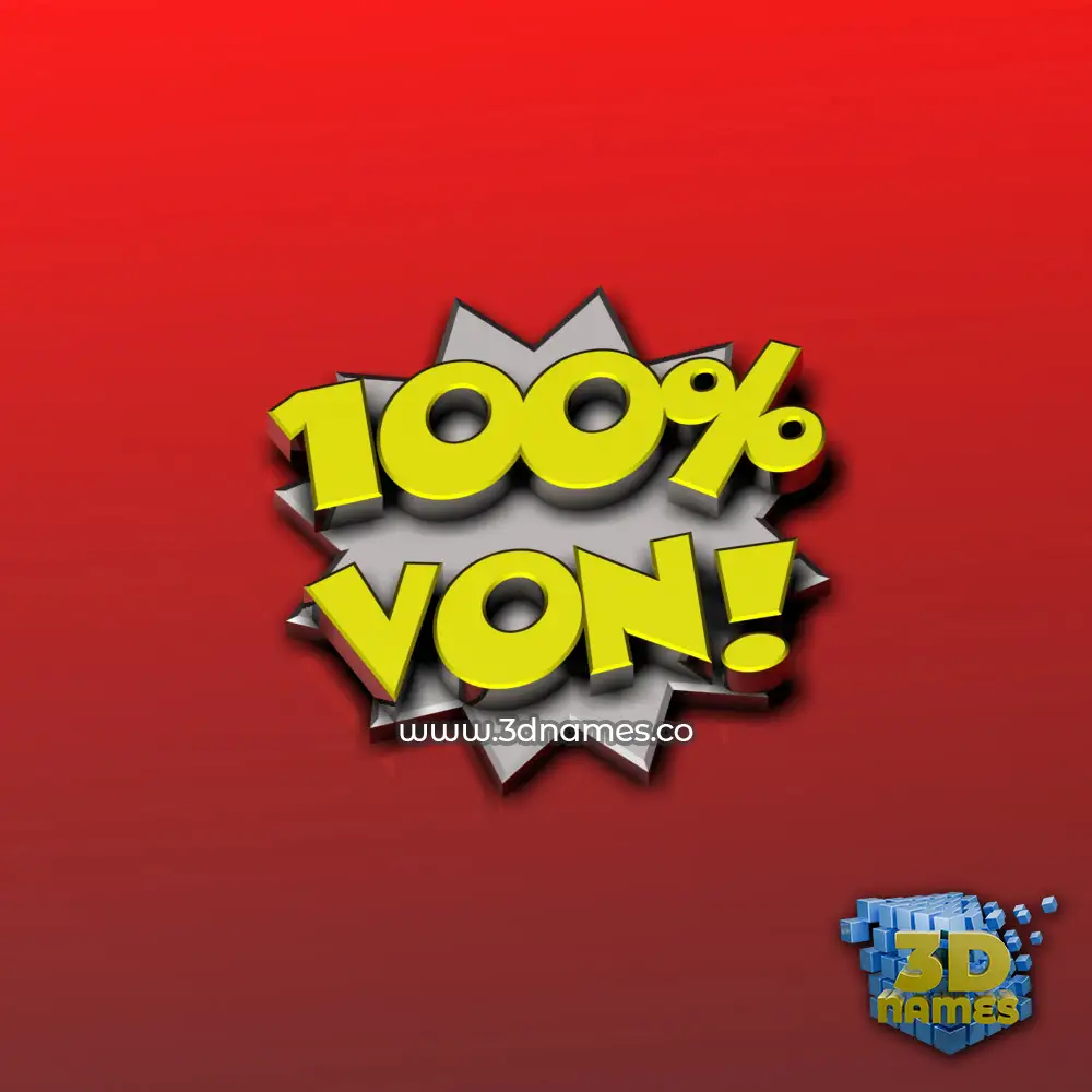 von in 100 Percent style - 3D name wallpaper