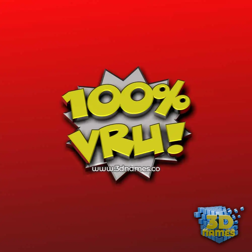 vru in 100 Percent style - 3D name wallpaper