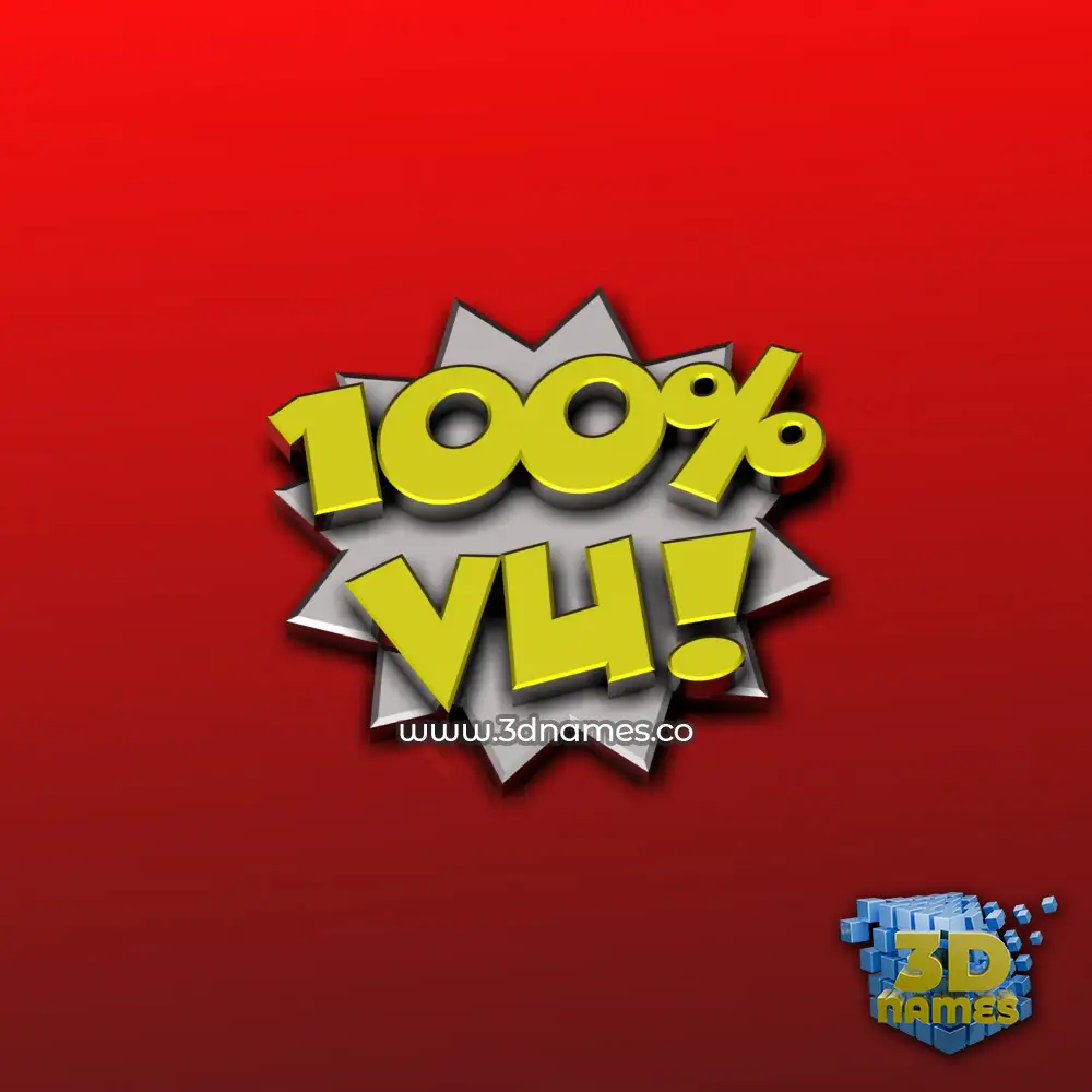 vu in 100 Percent style - 3D name wallpaper
