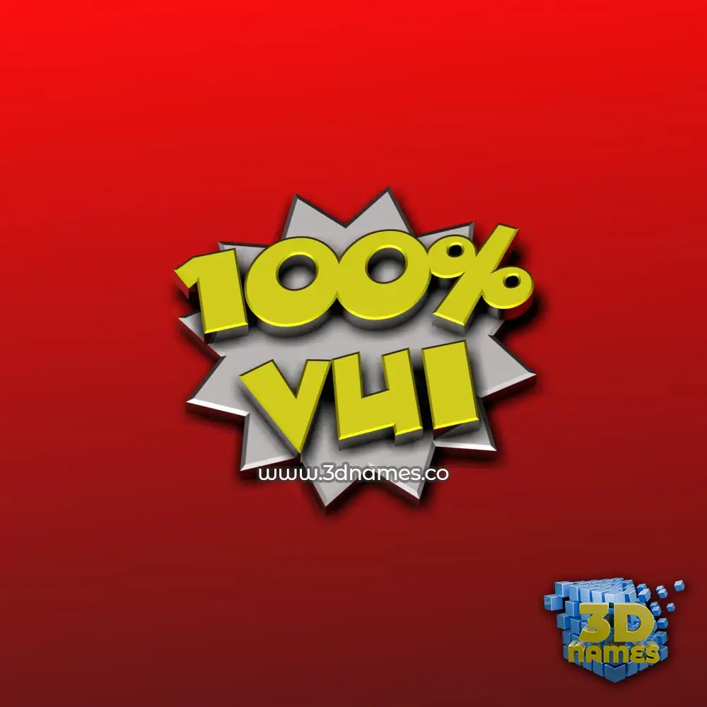vui in 100 Percent style - 3D name wallpaper