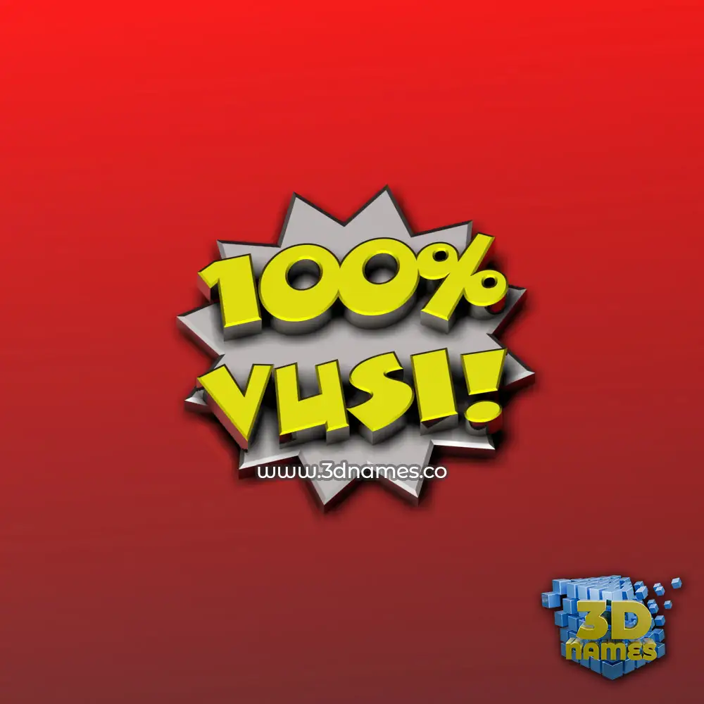vusi in 100 Percent style - 3D name wallpaper