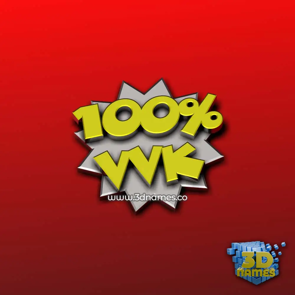 vvk in 100 Percent style - 3D name wallpaper