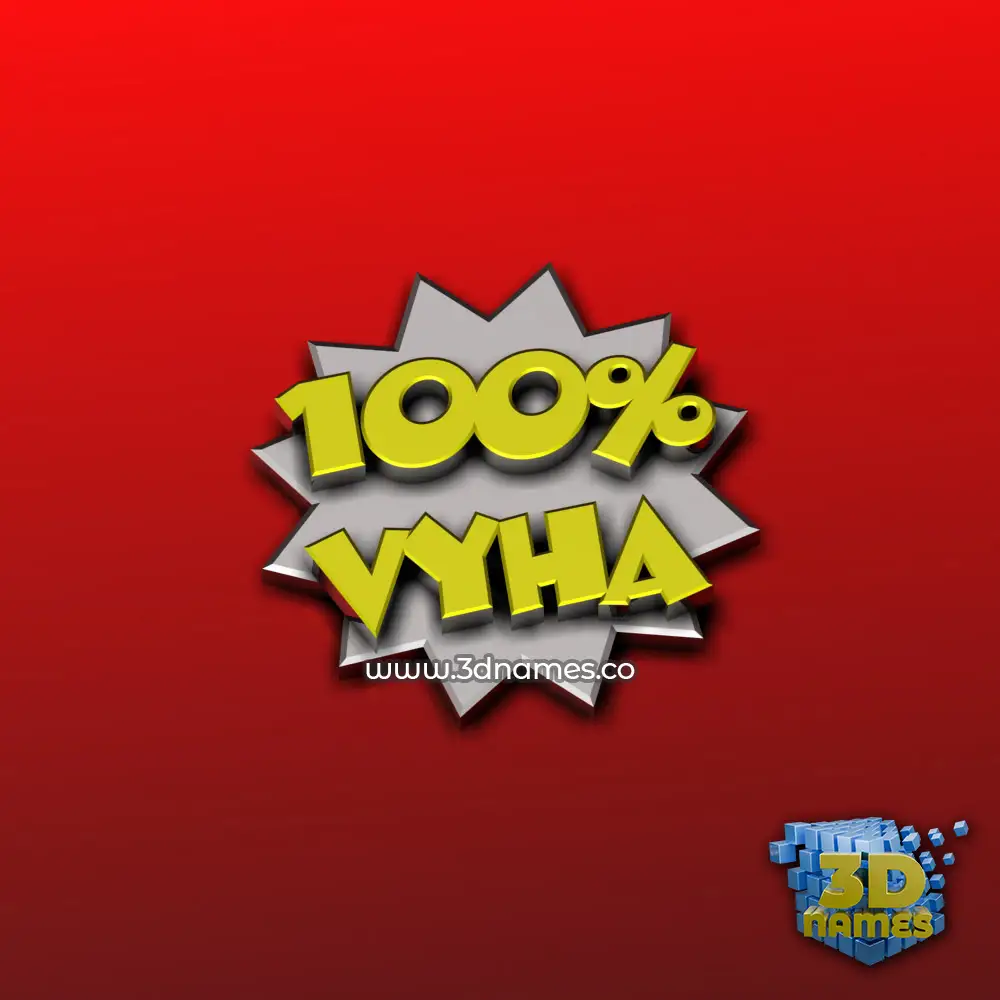 vyha in 100 Percent style - 3D name wallpaper