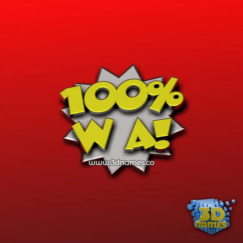 w a in 100 Percent style - 3D name wallpaper