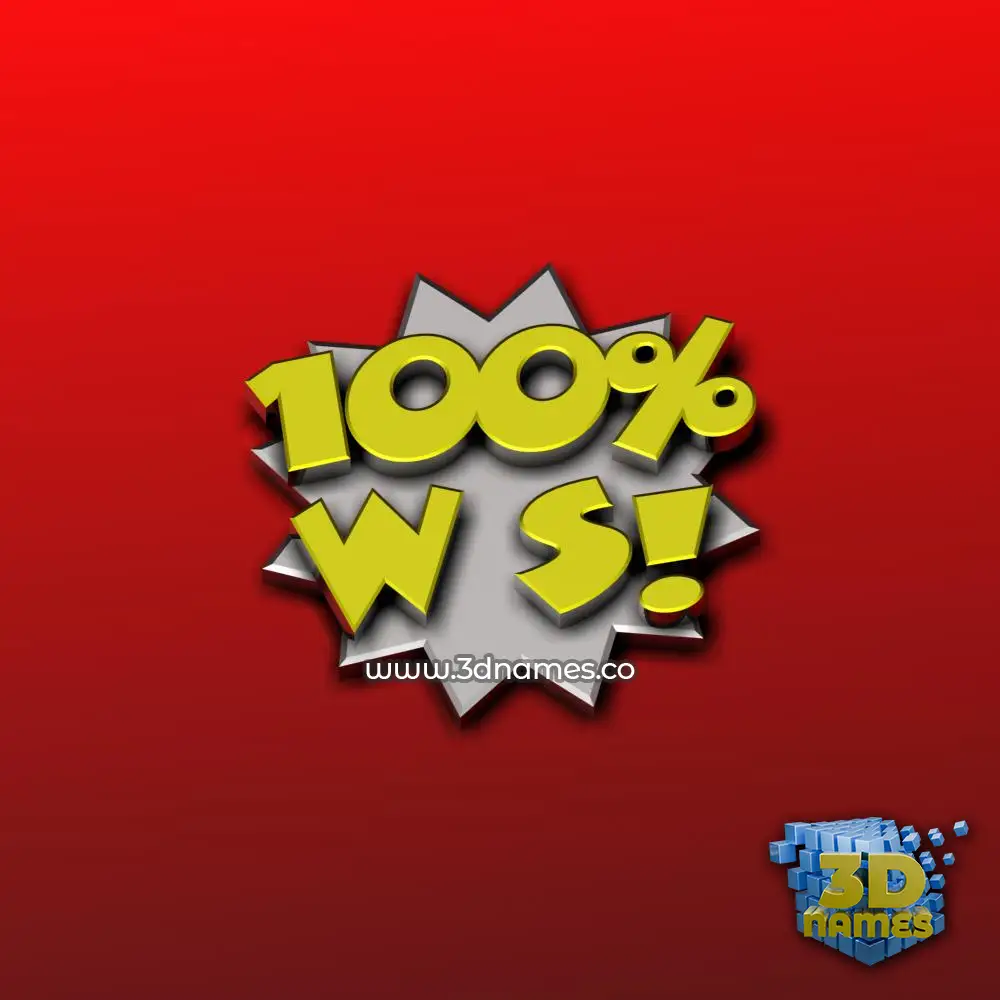 w s in 100 Percent style - 3D name wallpaper