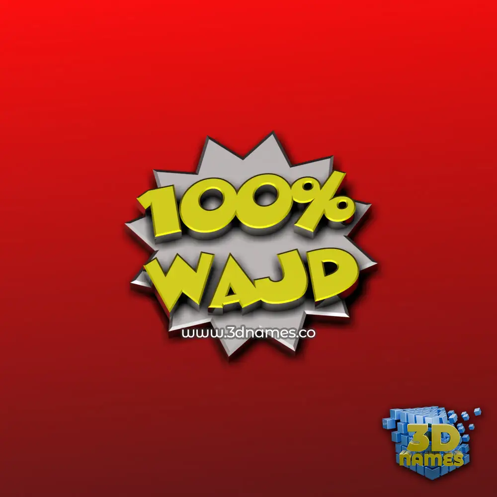 wajd in 100 Percent style - 3D name wallpaper