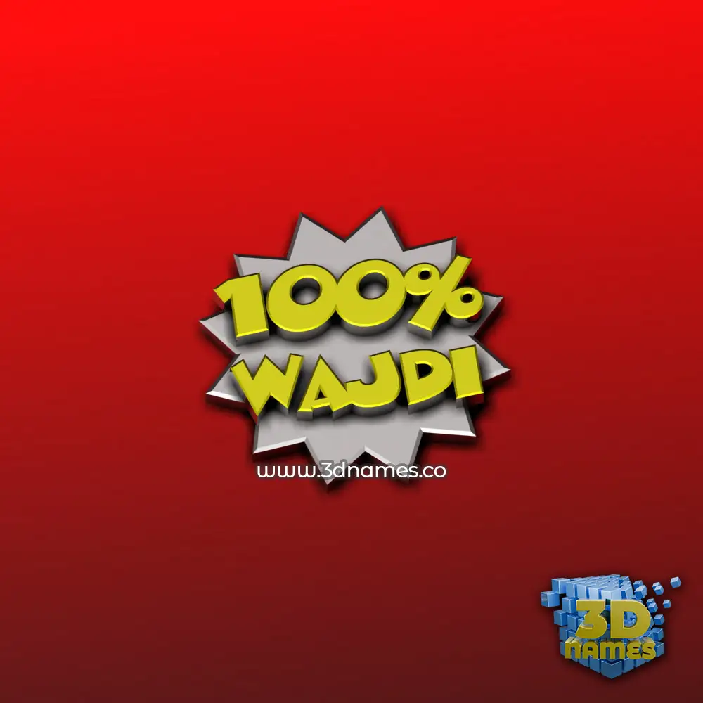 wajdi in 100 Percent style - 3D name wallpaper