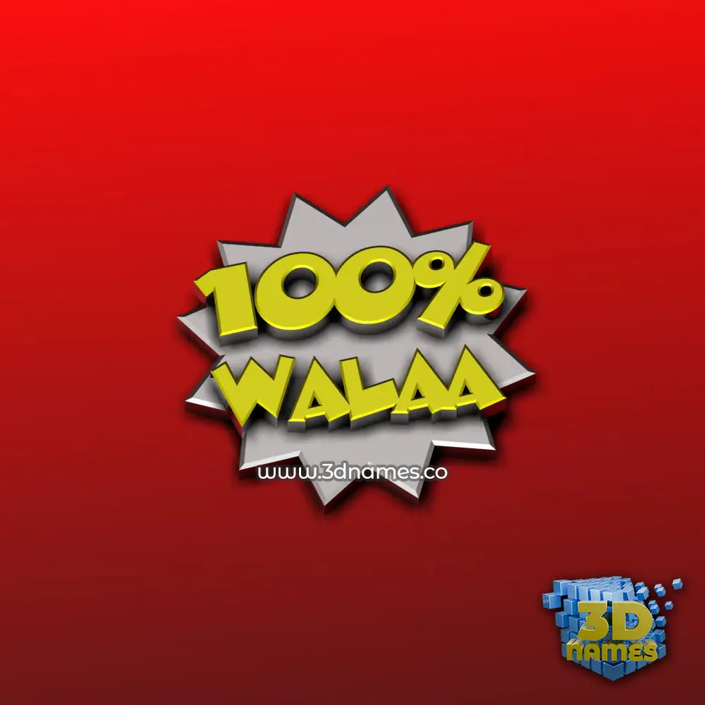 walaa in 100 Percent style - 3D name wallpaper