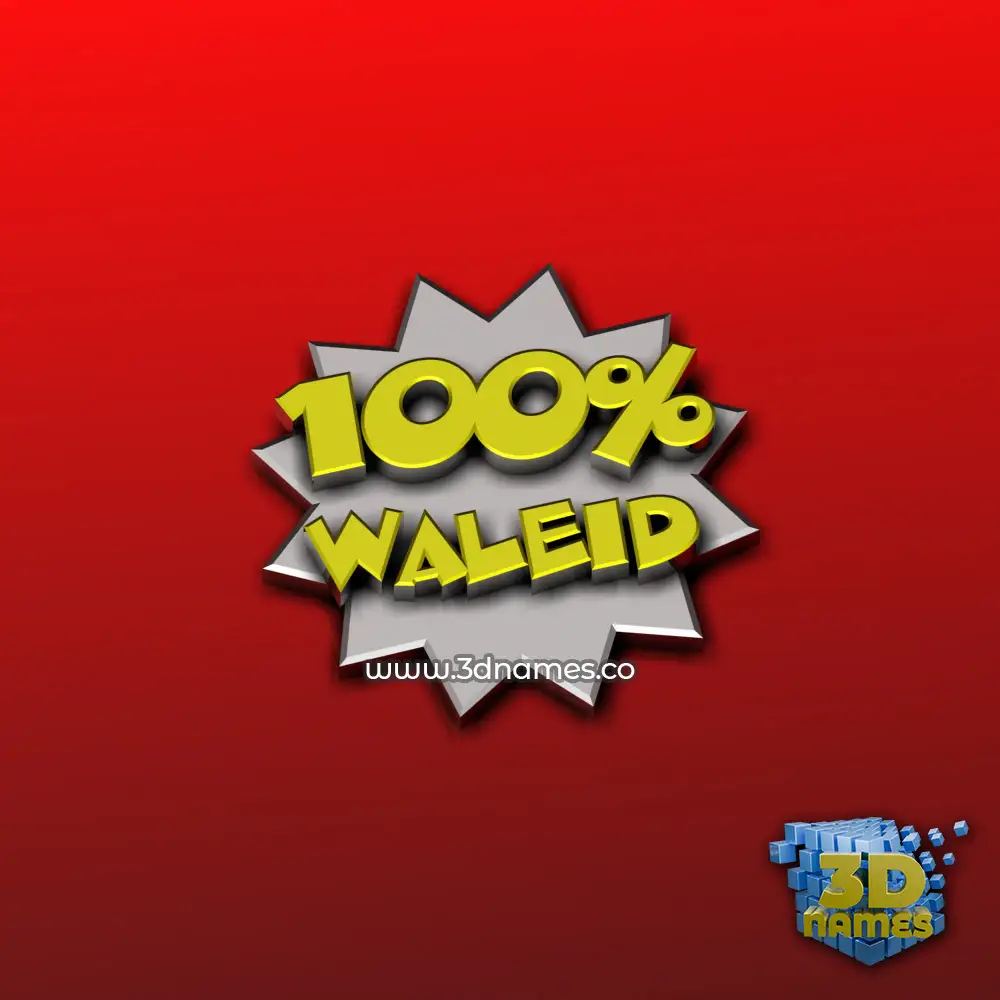 waleid in 100 Percent style - 3D name wallpaper