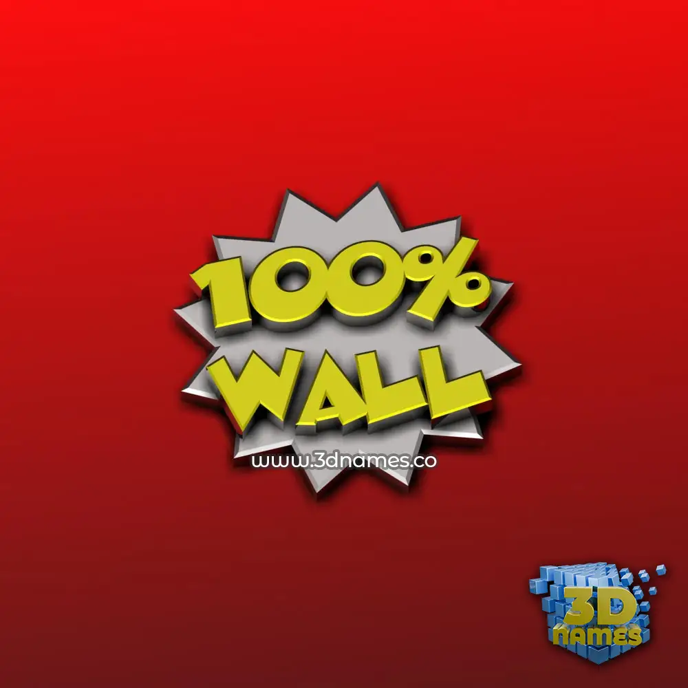 wall in 100 Percent style - 3D name wallpaper