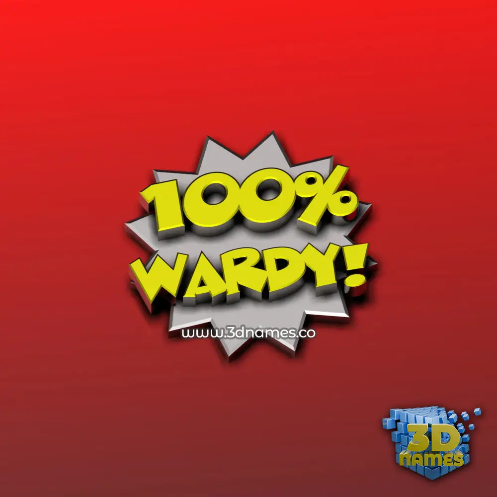 wardy in 100 Percent style - 3D name wallpaper