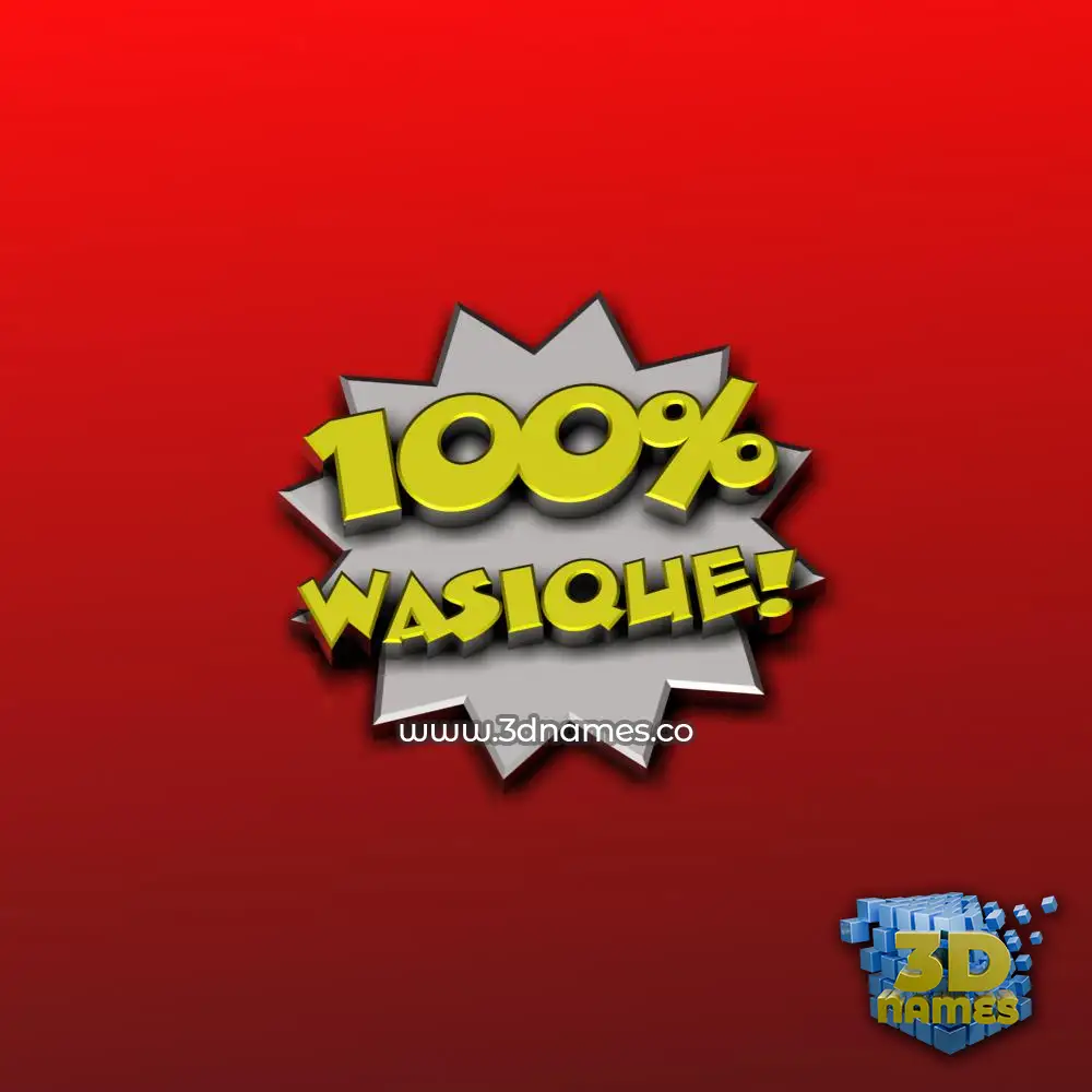 wasique in 100 Percent style - 3D name wallpaper