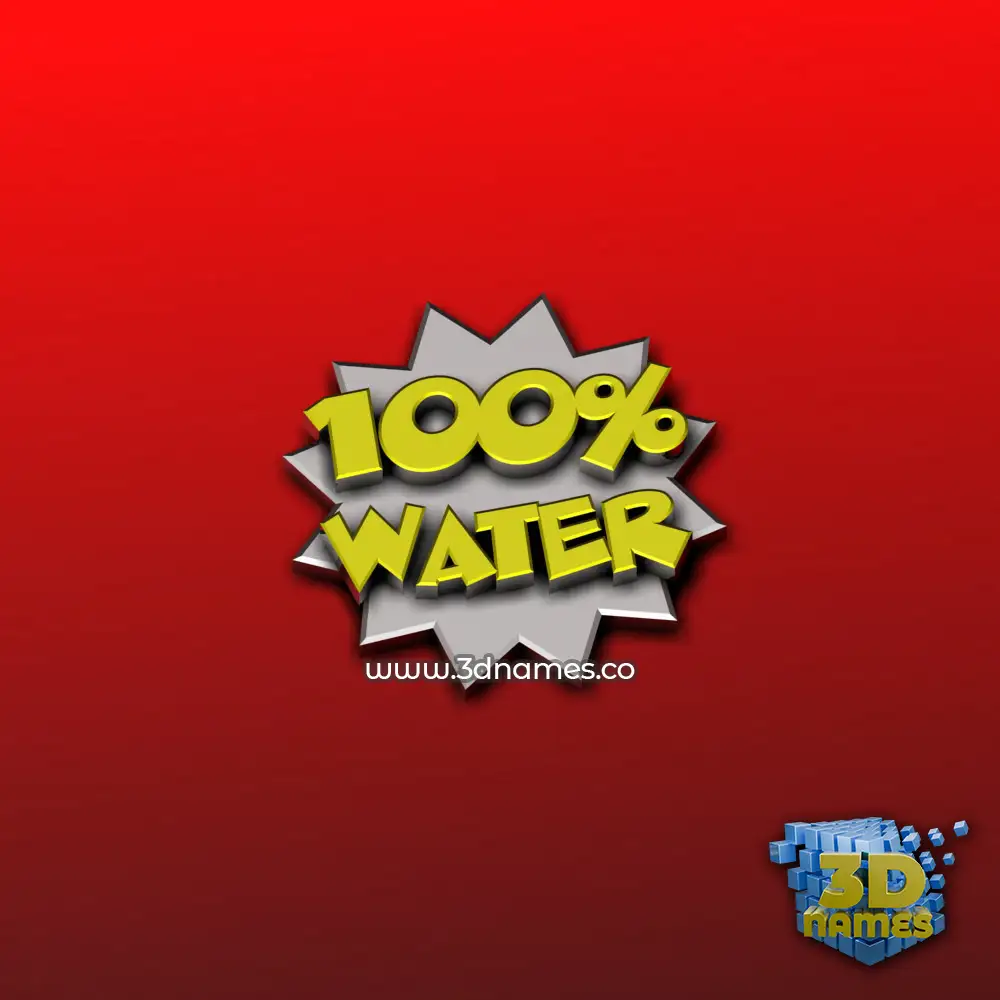 water in 100 Percent style - 3D name wallpaper
