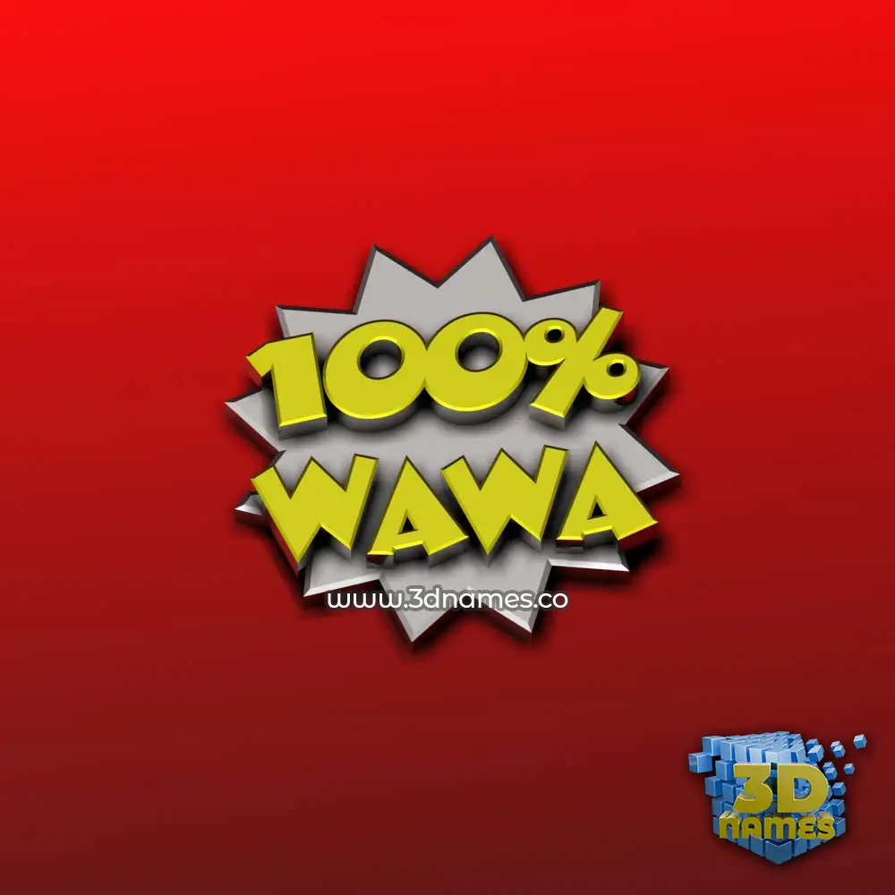 wawa in 100 Percent style - 3D name wallpaper