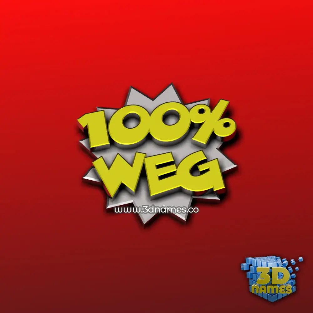 weg in 100 Percent style - 3D name wallpaper