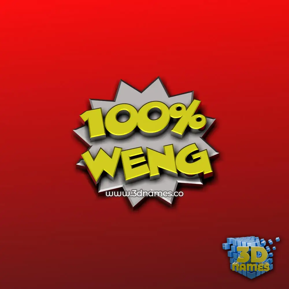weng in 100 Percent style - 3D name wallpaper