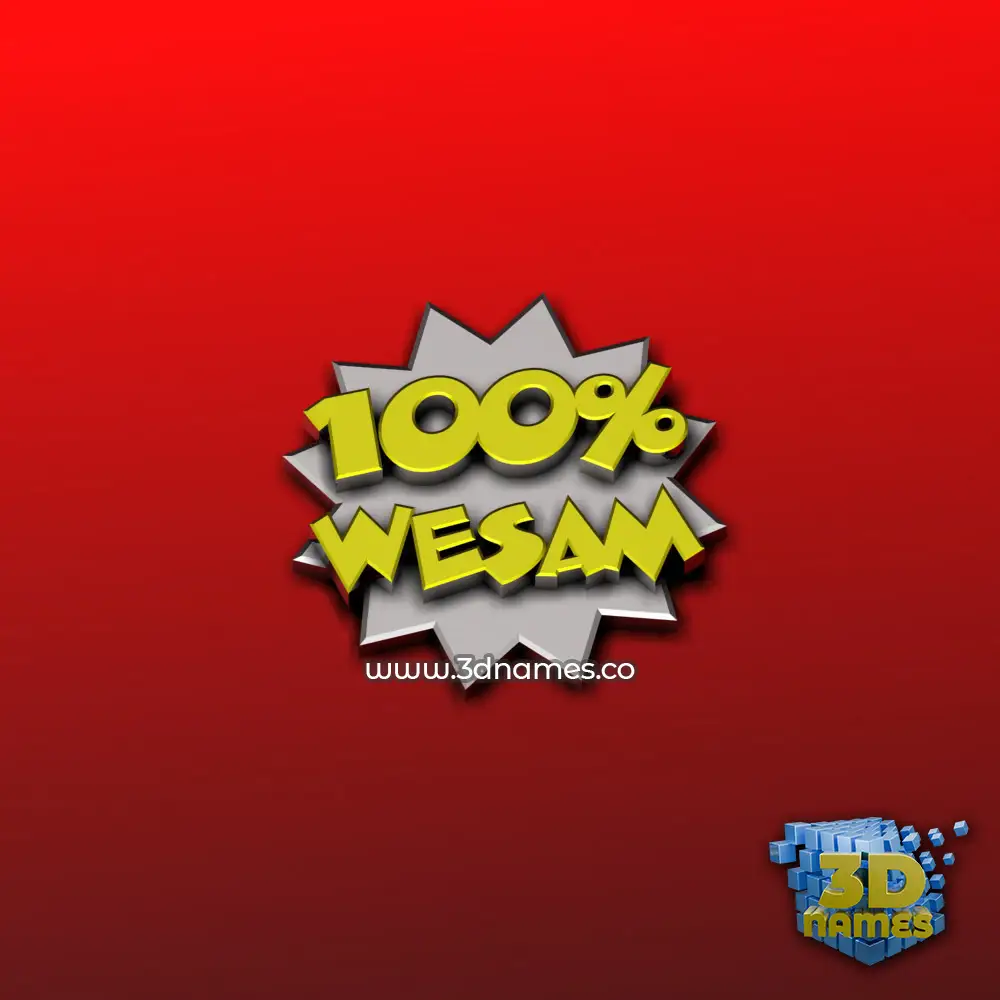 wesam in 100 Percent style - 3D name wallpaper