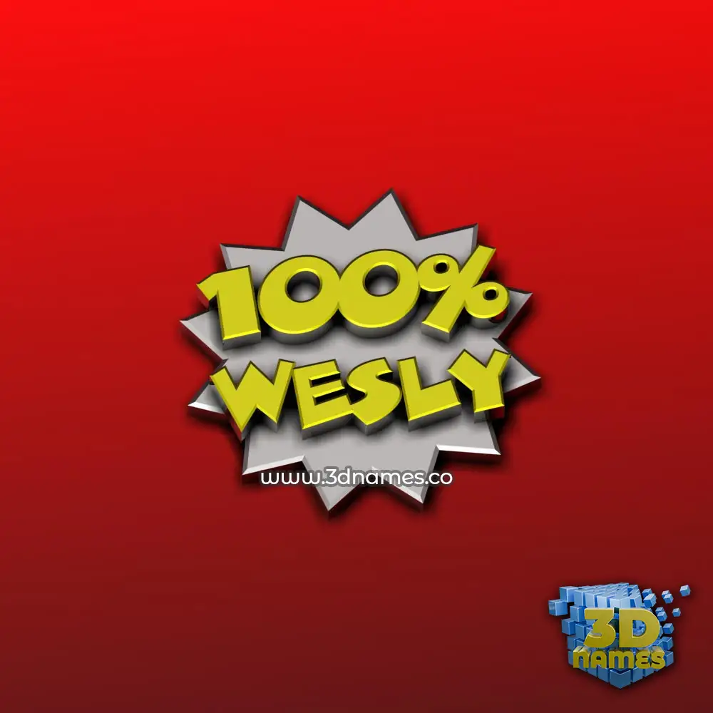 wesly in 100 Percent style - 3D name wallpaper