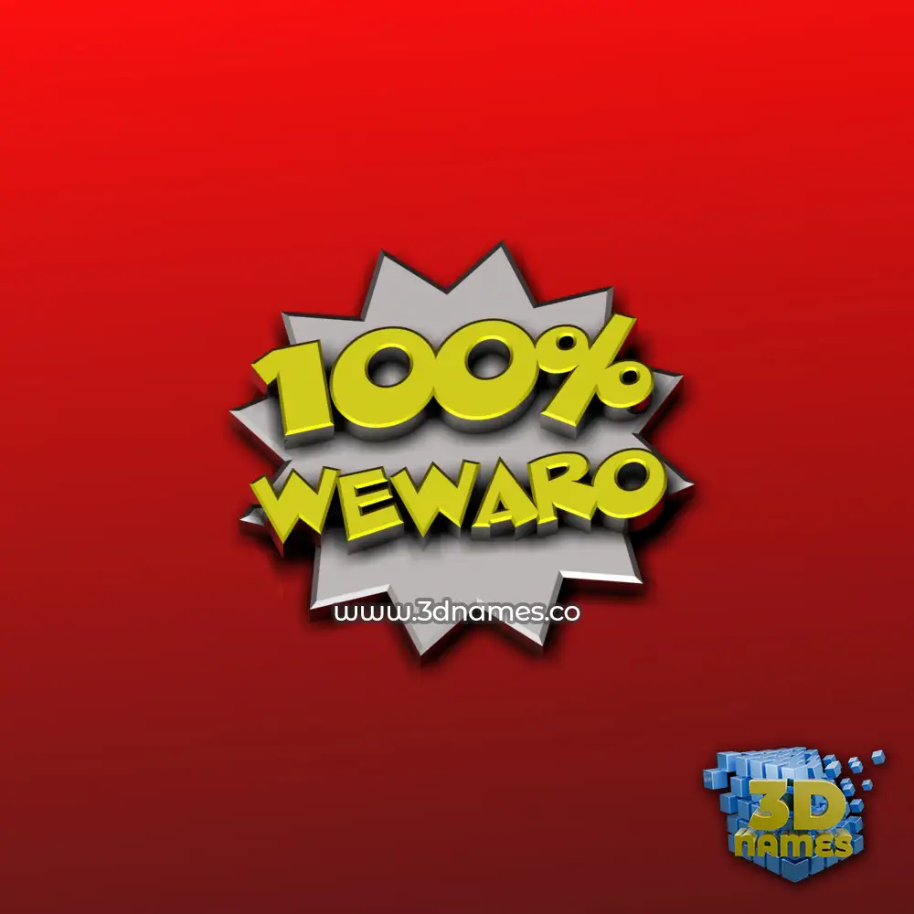wewaro in 100 Percent style - 3D name wallpaper
