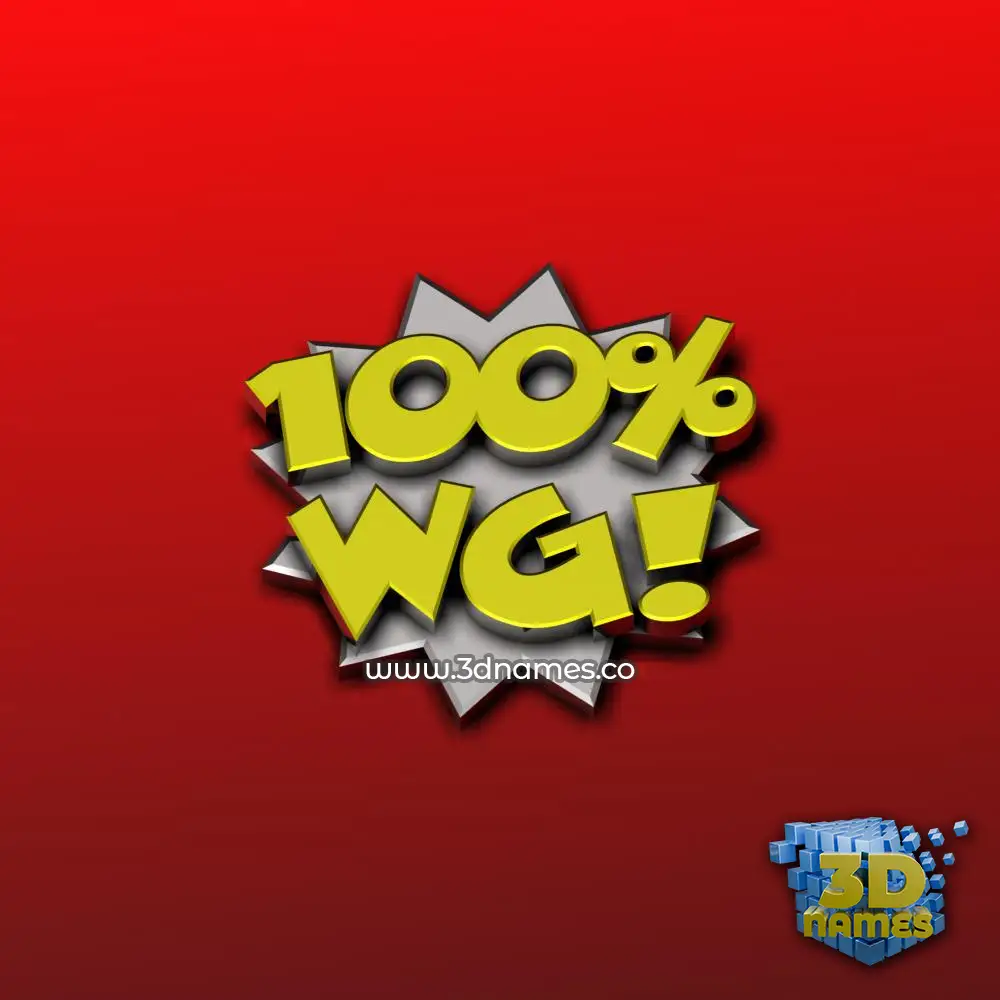 wg in 100 Percent style - 3D name wallpaper