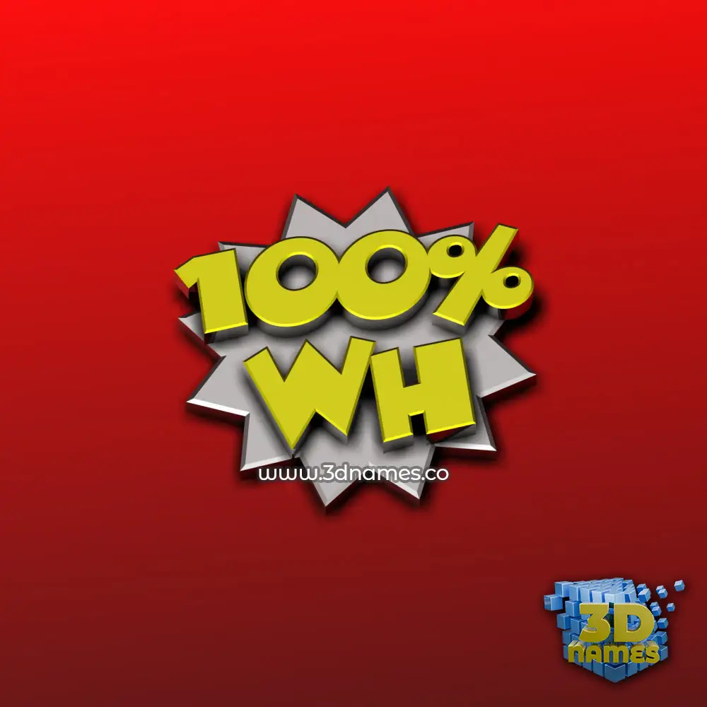 wh in 100 Percent style - 3D name wallpaper