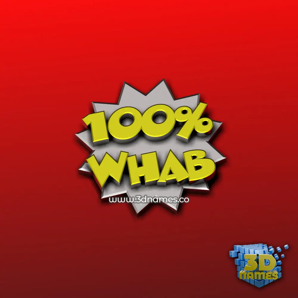 whab in 100 Percent style - 3D name wallpaper