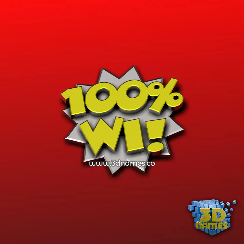 wi in 100 Percent style - 3D name wallpaper