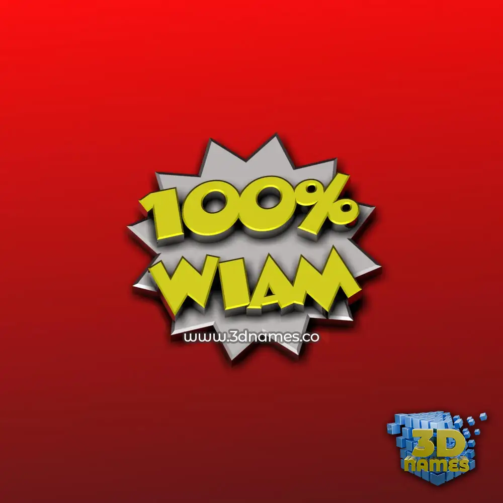 wiam in 100 Percent style - 3D name wallpaper