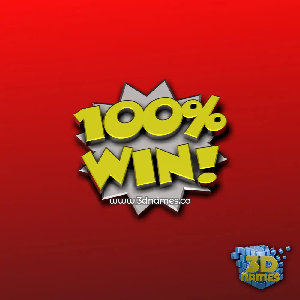 win in 100 Percent style - 3D name wallpaper